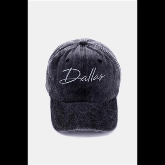 Zenana Washed DALLAS Embroidered Baseball Cap - Picture 1 of 10